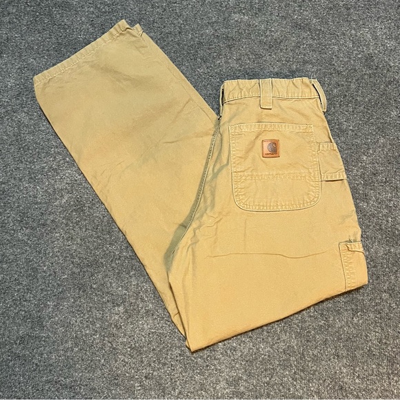 Carhartt Other - Tan Carhartt Carpenter Baggy Pants Loose Fit Size 32x31